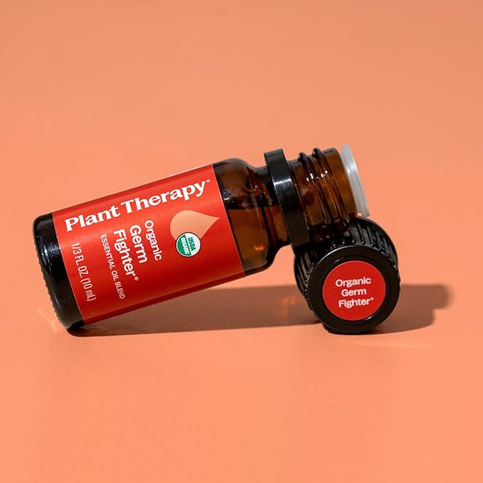 Plant Therapy Organic Fighter Essential Oil Blend 100% Pure, Undiluted, Therapeutic Grade 10 mL (1/3 oz)
