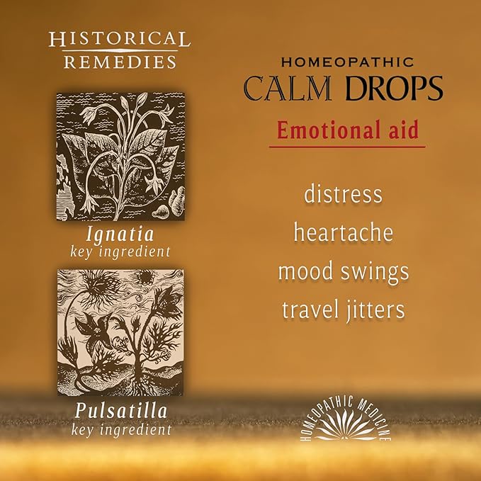 Calm Drops Homeopathic Lozenges (6 Pack)| Natural Care for Emotional Relief, Vegan & Gluten-Free Organic Vanilla Flavor Drops to Promote Relaxation and a Sense of Calm