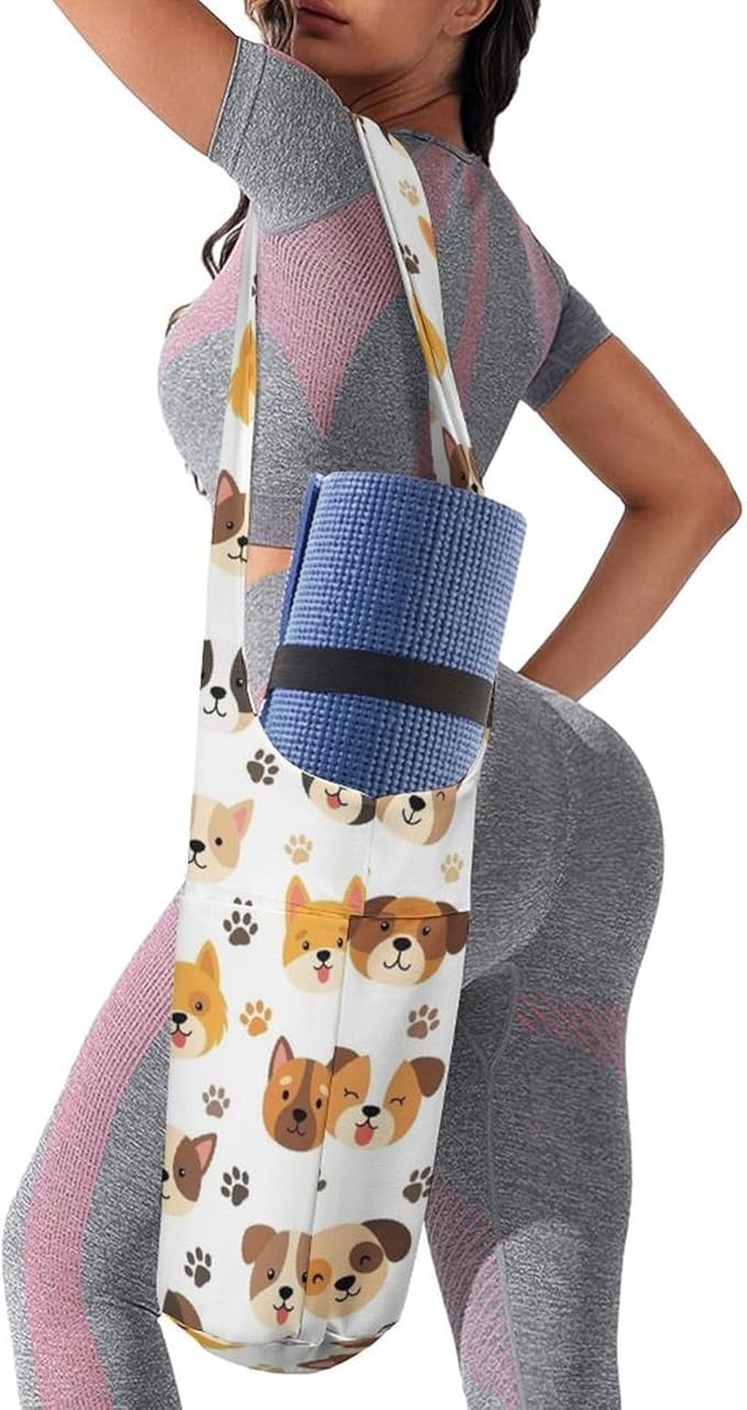Meaudiwes Large Yoga Mat Bag Fit Most Size for Ladies Yoga Mats Carrier Bags Multi-Functional Exercise Mat Holder Storage Bag
