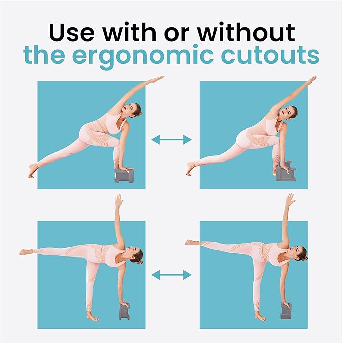 Ergo Yoga Blocks, Relieve Wrist Pain, Improve Comfort and Grip, Contoured Design, Pilates Exercise Balance & Stretching