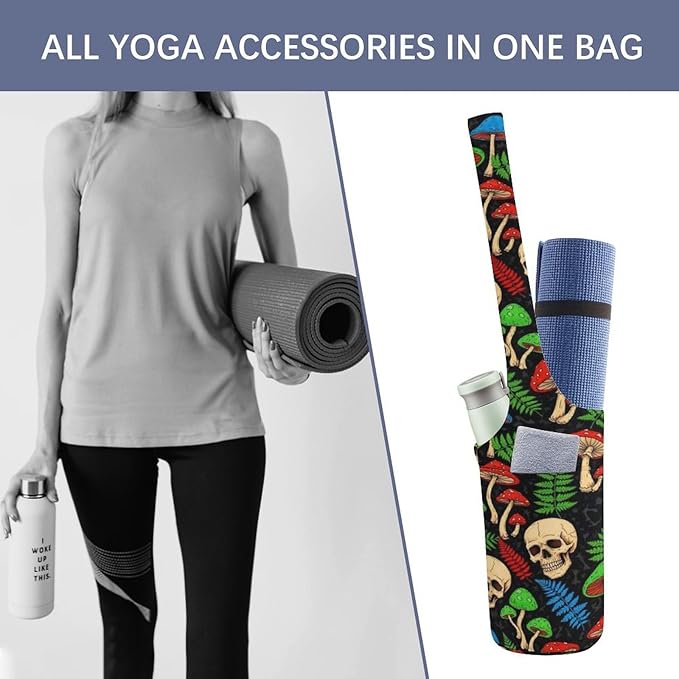 Meaudiwes Large Yoga Mat Bag Fit Most Size for Ladies Yoga Mats Carrier Bags Multi-Functional Exercise Mat Holder Storage Bag