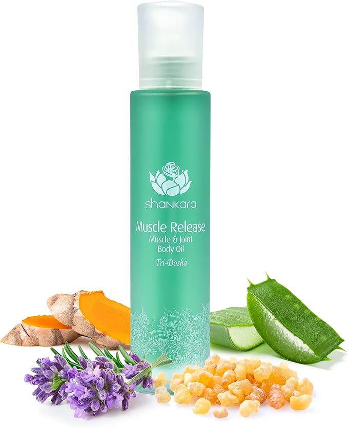 Shankara Muscle Relief Oil – Body Massage Oil for Sore Muscles and Joints with Arnica, Boswelia & Sweet Birch – Gua Sha, Ayurvedic Massage Therapy, Post Gym, Relaxation (100ml)