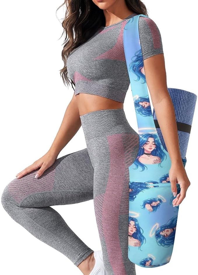 Aiyoolee Yoga Mat Carrier Portable Single Shoulder Strap Bag with Pocket for Gym Yoga Workout Travel