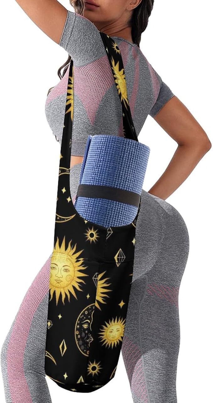 Meaudiwes Large Yoga Mat Bag Fit Most Size for Ladies Yoga Mats Carrier Bags Multi-Functional Exercise Mat Holder Storage Bag