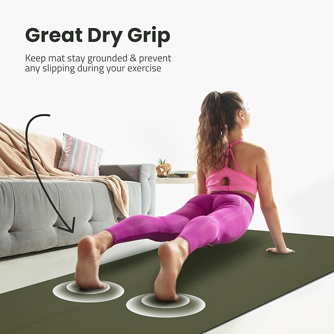 Gogokiwi Extra Wide Yoga Mat for Men Women (72"L x 36"W) Non Slip Fitness & Exercise Mat with Alignment Marks for Yoga, Pilates, Floor Workouts