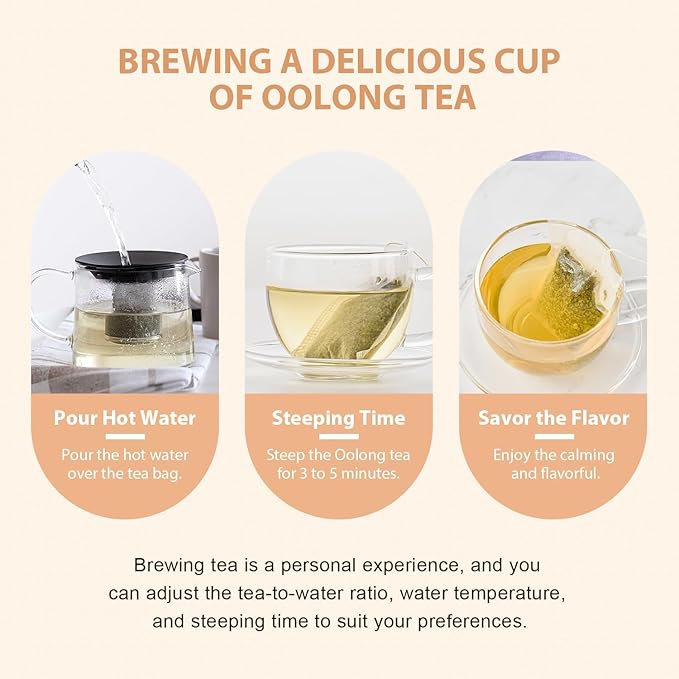 Soeos Organic Oolong Tea, 100 Tea Bags, USDA Certify, Low Caffeine, 6.3 oz (180 g)