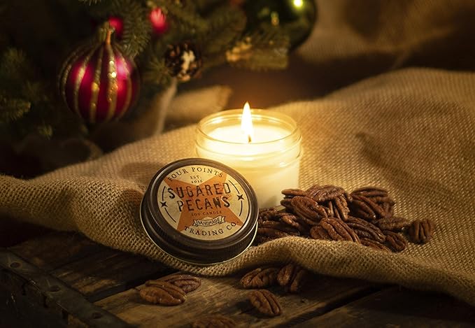 Sugared Pecans Scented 4 Oz Soy Aromatherapy Candle w/Jar - Four Points Trading Co.