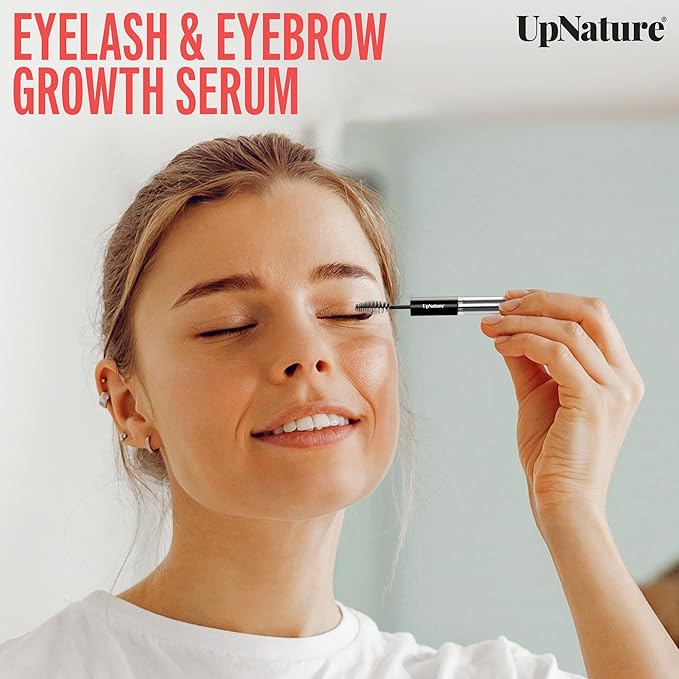 UpNature Organic Castor Oil Lash Serum for Eyelashes and Eyebrows Growth - 100% Pure Cold Pressed Hexane-Free (2oz Glass Bottle)
