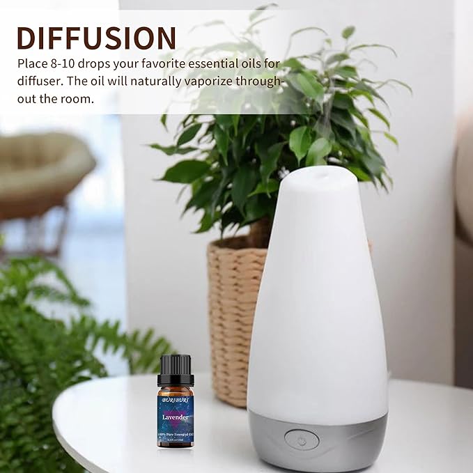 BURIBURI Eucalyptus Oil and Lavender Essential Oil Set 2 Pack, 100% Pure Diffuser Oil Eucalyptus Essential Oil for Massage, Soap Making