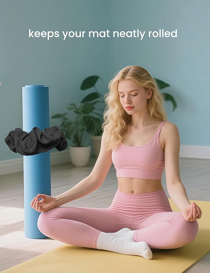 Mirmire Yoga Mat Scrunchie - Holds Your Yoga Mat in Style - Durable & Elasticity Fabric - Fits All Standard Yoga Mats (mat not included)