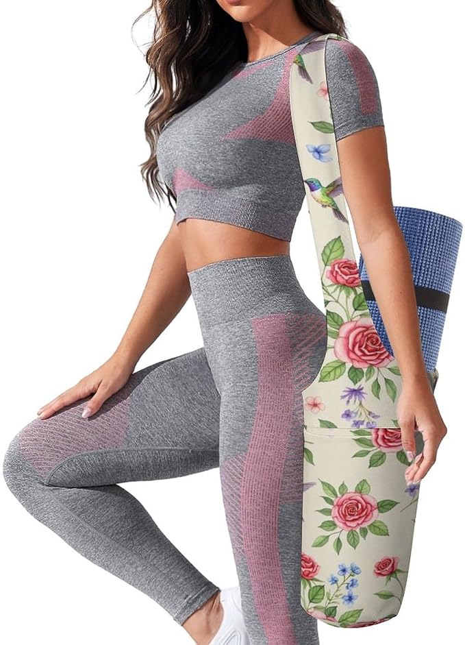 Meaudiwes Large Yoga Mat Bag Fit Most Size for Ladies Yoga Mats Carrier Bags Multi-Functional Exercise Mat Holder Storage Bag