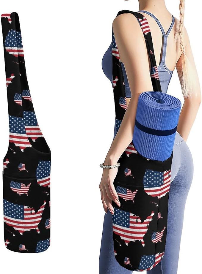 Aiyoolee Fashion Yoga Mat Bag with Large Pocket, Long Tote Yoga Bag Fit Most Mats Accessories