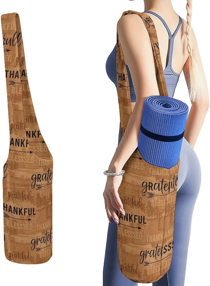 Aiyoolee Yoga Mat Bag for Women with Large Pocket, Yoga Gifts Accessories with Adjustable Shoulder Strap for Workout Stuff