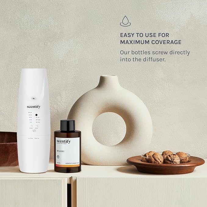 Scentify Miami Aroma Oil Refill Scent for Oil Diffusers - Creamy, Cashmere, Sandalwood, Musk Scents - Luxurious Relaxing Aromatherapy Diffuser Fragrance 470ml, 16 oz