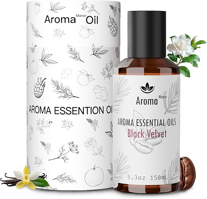 Hotel Fragrance Oil - Black Velvet Essential Oils for Scent Diffuser - Black Coffee, Caramel, Cinnamon, Vanilla, Patchouli - Home Luxury Scents Aroma Fragrance for Home, Office