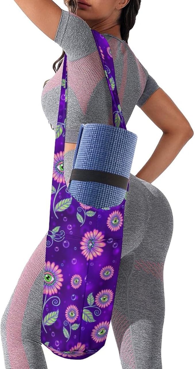Aiyoolee Portable Yoga Mat Carrier Single Shoulder Bag with Pocket Spacious for Yoga Gym Fitness Travel