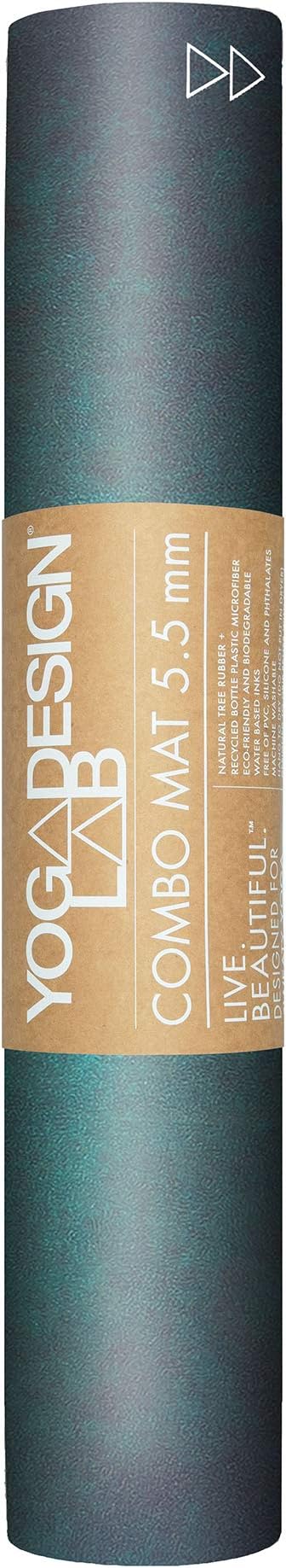 YOGA DESIGN LAB | The Combo Yoga Mat | 2-in-1 Mat+Towel | Eco Luxury | Ideal for Hot Yoga, Power, Bikram, Ashtanga, Sweat | Studio Quality | Includes Carrying Strap!