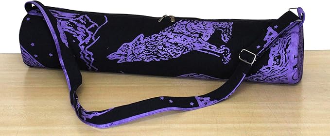 INDIAN CRAFT CASTLE ICC Yoga Mat Bag Carrier Full-Zip Exercise Yoga Mat Carry Bag for Women Men with Multi-Functional Storage Pockets and Adjustable Shoulder Strap 26X6 Inches