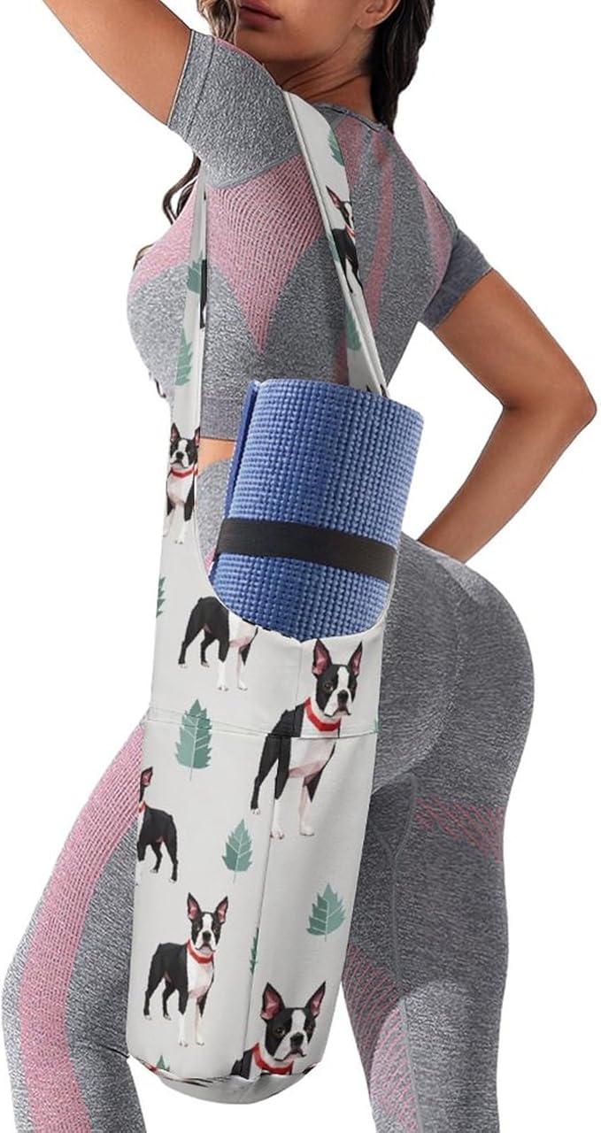 Aiyoolee Portable Yoga Mat Carrier Single Shoulder Bag with Pocket Spacious for Yoga Gym Fitness Travel