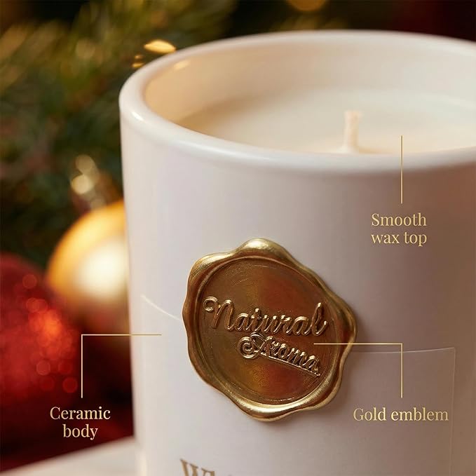 Scented Luxury Candles -Whitemusk-Aromatherapy Jar Candles for Relaxation & Sleep -7 oz- 45 Hours Clean Burn-Hand-Cast -100% Natural Soy Wax-Valentine’s Day Gift