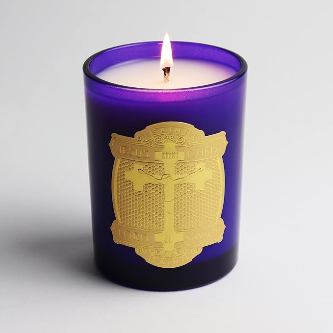 SAINT Lord Savior Jesus Christ Scented Candle with Prayer and Prayer Coin, Soy Coconut Aromatherapy Candle with 80 Hour Burn Time, Special Edition