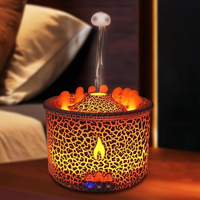 Essential Oil Diffuser, Volcano Aromatherapy Diffuser for Home, 300ml Ultrasonic Scent Aroma Diffuser with Timer, Auto Shut- Off Volcano Humidifier for Room