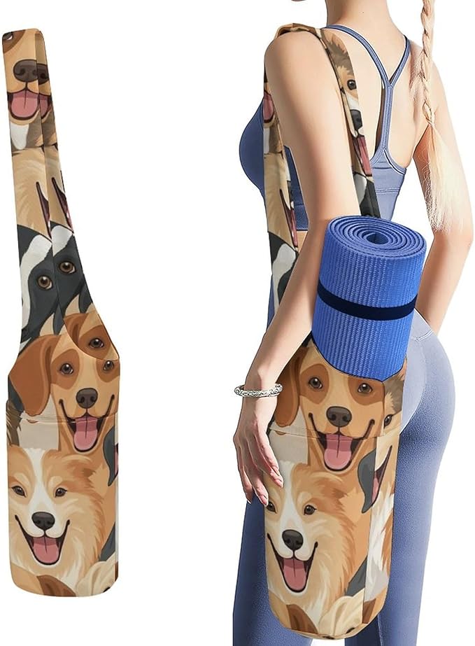 Meaudiwes Large Size Yoga Mat Bag with Long Strap, Yoga Mats Carrier Storage Bag, Exercise Mat Holder Accessories