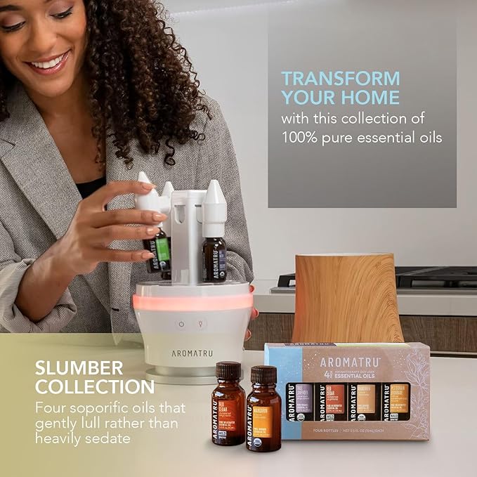 Slumber Essential Oil Kit – True Lavender, Red Cedar, Mandarin, and Petitgrain Bigarade – Organic & Wildcrafted – ISO Certified – No Synthetic Fillers – Ethically Sourced