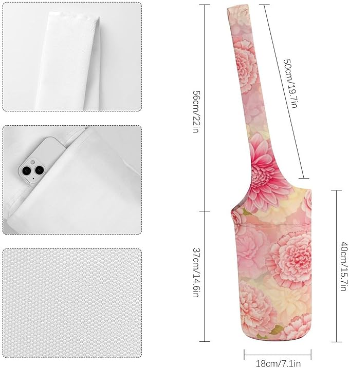Meaudiwes Large Yoga Mat Bag Fit Most Size for Ladies Yoga Mats Carrier Bags Multi-Functional Exercise Mat Holder Storage Bag