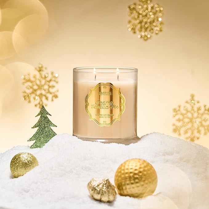 M&SENSE Tropical Basket Candles for Home Scented, 2 Wick 12.7oz Soy Wax Candles Non Toxic,70 Hours Long Burning,Christmas Candles Gift for Stress Relief, Meditation, Yoga