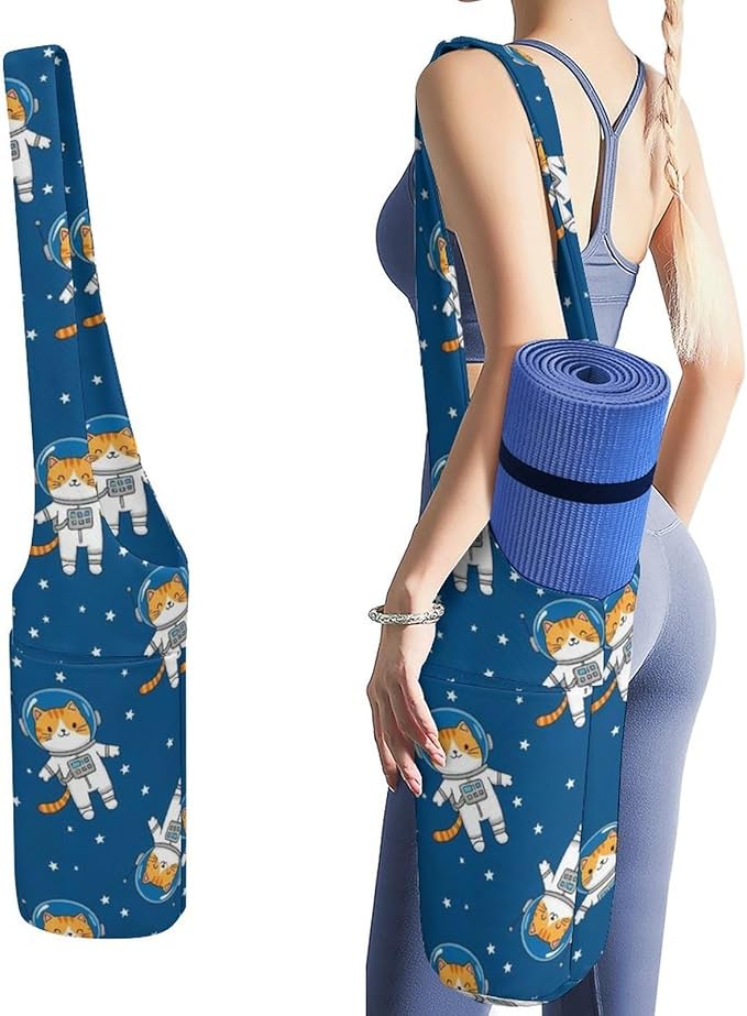 Meaudiwes Stylish Yoga Mat Bag for Women Exercise Mat Holder with Shoulder Strap Yoga Mats Totes Sports Storage Bag