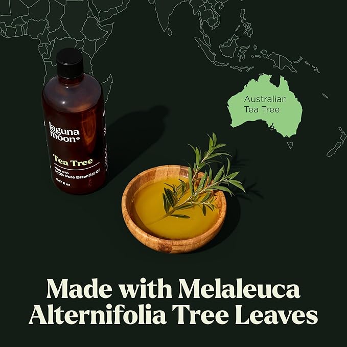 Lagunamoon Australian Tea Tree Essential Oil (150ml) - XXL Bottle with Drops for Candle Making Scents and Cleaning Products - Fragrance Oil for Aromatherapy, Relaxation, Diffusers, Yoga, Home Care