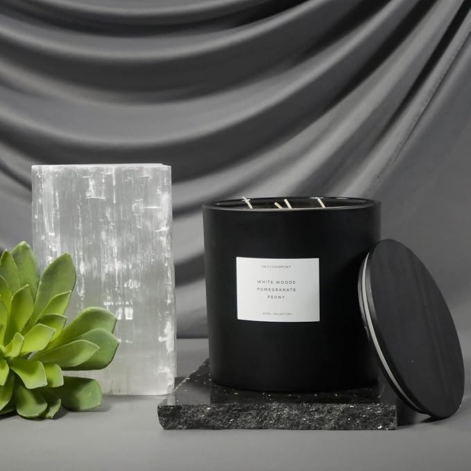 ENVIRONMENT Inspired by 5-Star Resort EDT Candle, 55oz Luxury Coconut Apricot Wax Candles for Home (Blonde Woods | Rose | Black Fig) Home Fragrance Products, 4 Wick Candle, Vegan & Cruelty-Free