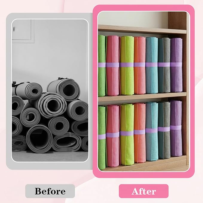 APLZGMG Yoga Mat Strap, One Snap Yoga Mat Slap Band for Keep Mats Tightly Rolled, Elastic One Snap Straps Band