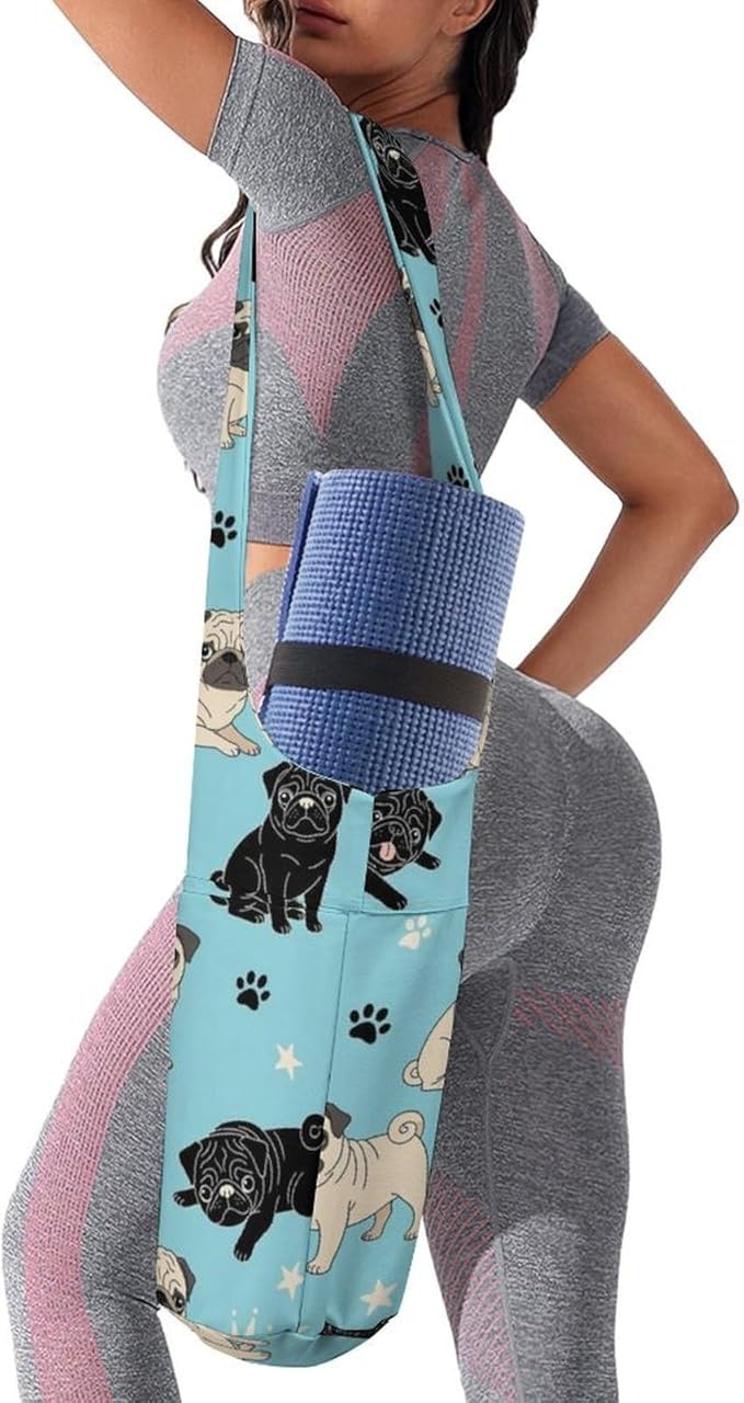 Aiyoolee Women's Portable Yoga Mat Bag Single Shoulder Carrier with Pocket for Gym Yoga Workout Travel