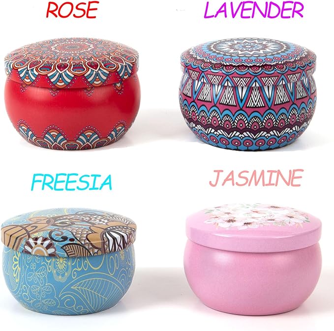 Scented Candles Gift Set for Women – 4 Pack Soy Wax Candles with Essential Oils – All Natural Non Toxic Candle Gift for Women for Relaxation & Stress Relief, Candles for Home Scented & Aromatherapy