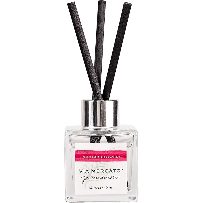 Via Mercato Primavera Spring Collection, Petite Reed Diffuser, Spring Flowers, 50 Gram