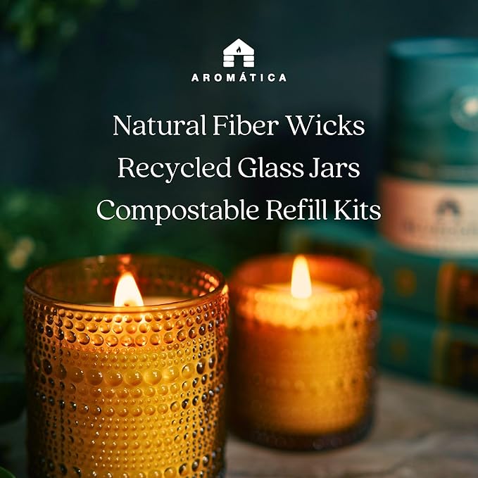 Bluecorn Aromática Scented Candle, The Woodsy Fragrance with Cedar, Balsam & Resinous Woods, Vegan Coconut Wax Candle, Long Lasting Candle for Home Decor, Gifts for Women & Men, American Made, 6 Oz