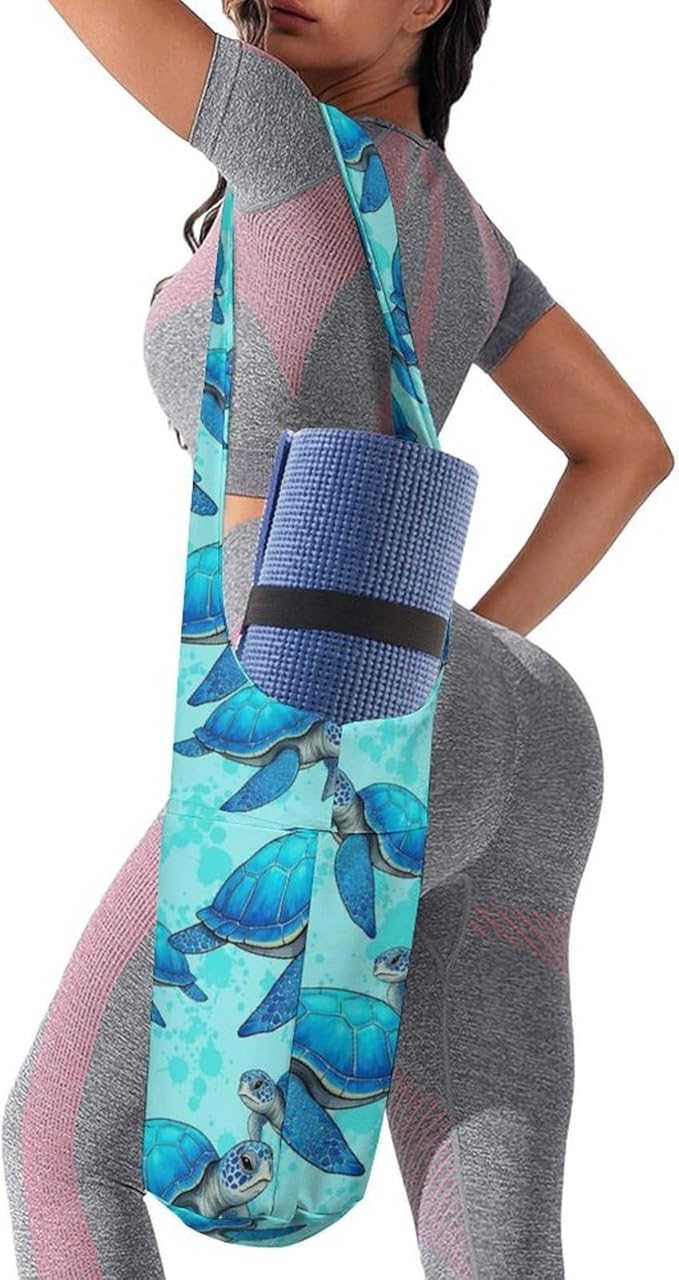Meaudiwes Yoga Mat Bag for Women, Stylish Yoga Mat Tote Sling Carrier Bag, Long Strap Exercise Mats Totes Sport Storage Bag