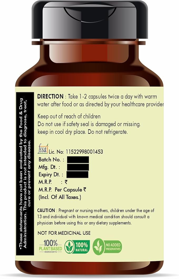 Trikatu Extract 500mg - 60 Vegetarian Capsules | Ginger with Black Pepper & Long Pepper Extract | | All Natural | 100% Vegan | Gluten-Free.
