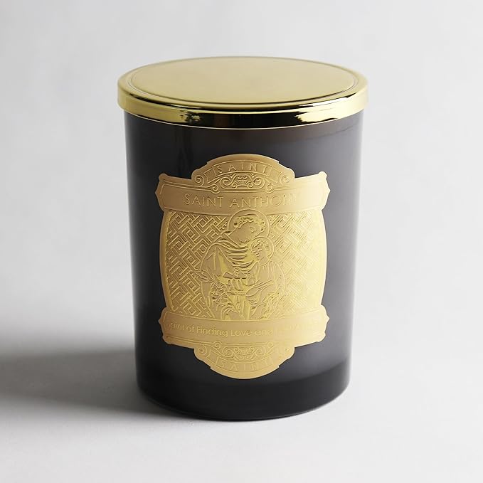 SAINT Anthony of Padua Scented Candle with Prayer and Prayer Coin, Saint of Finding Love and Lost Articles, Soy Coconut Aromatherapy Candle with 80 Hour Burn Time, Special Edition