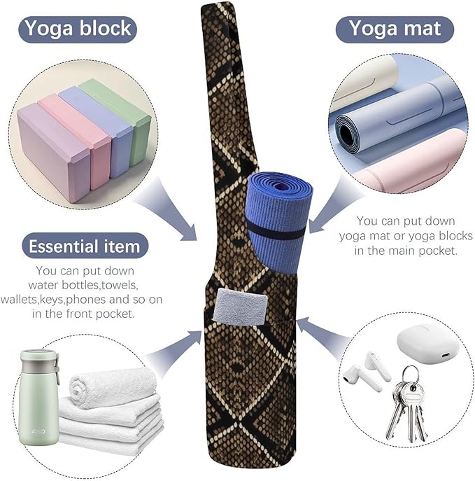 Meaudiwes Large Yoga Mat Bag Fit Most Size for Ladies Yoga Mats Carrier Bags Multi-Functional Exercise Mat Holder Storage Bag