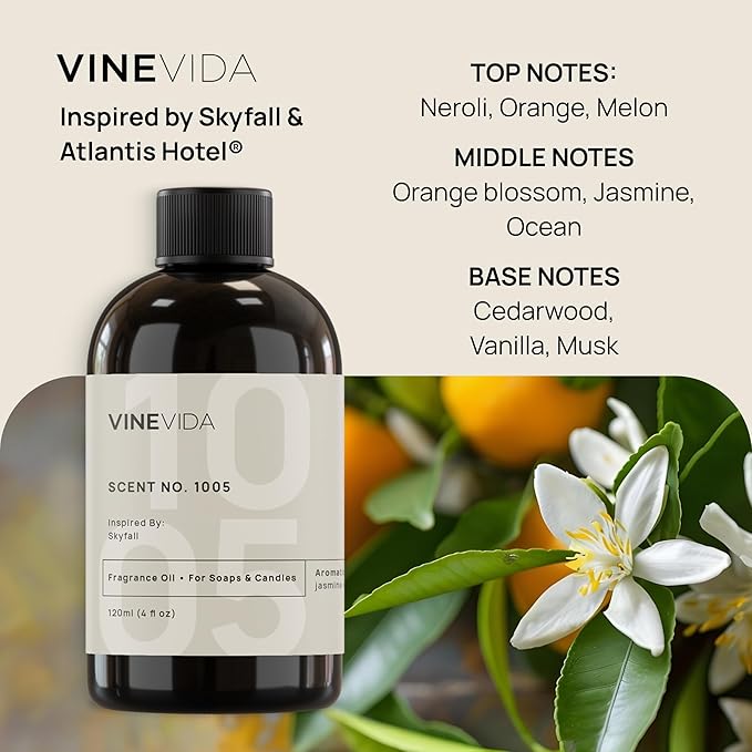 VINEVIDA [32oz] Scent No.1005 Inspired by Atlantis Hotel Fragrance Oil for Candle Making and Soap Making - Premium Candle Scents for Soy Candles