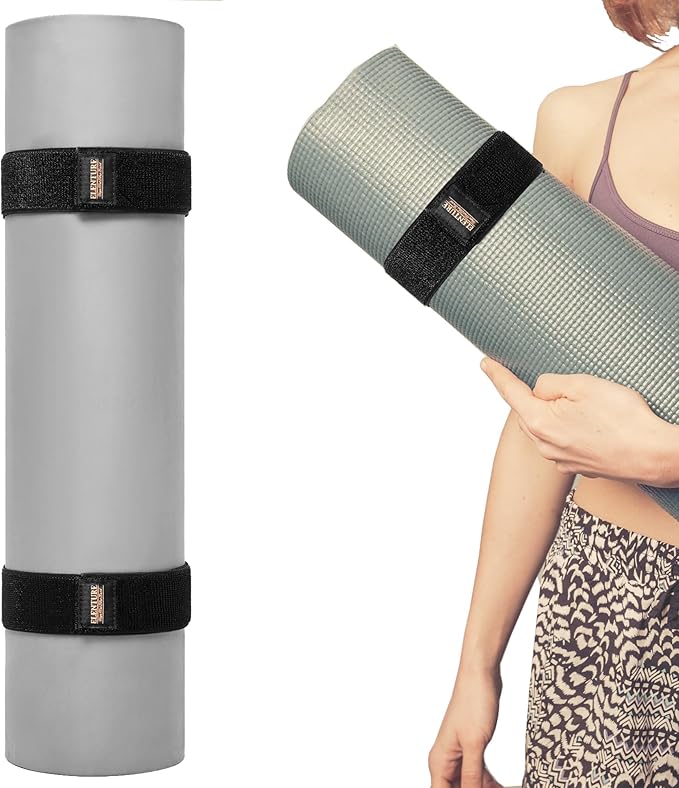 ELENTURE Adjustable Heavy-Duty Yoga Mat Strap - Elastic Bungee Wrap Organizer for Workout, Exercise, and Pilates Mat Storage