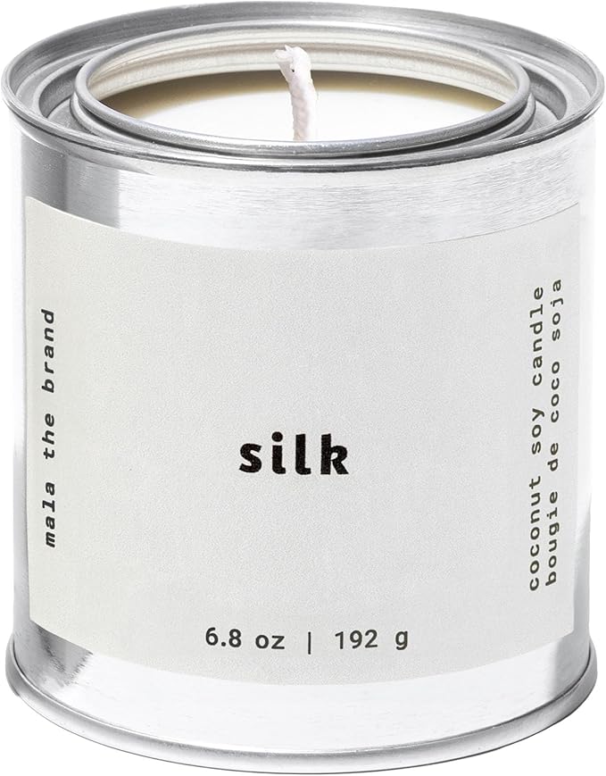 MALA Scented Silk Tonka Bean Jasmine & Coconut Candle for Home – Aromatherapy Scented Candle – Vegan Soy – 45 Hour Clean Burn – Organic Non Toxic Candles – Cozy Room Decor – 6.8 oz
