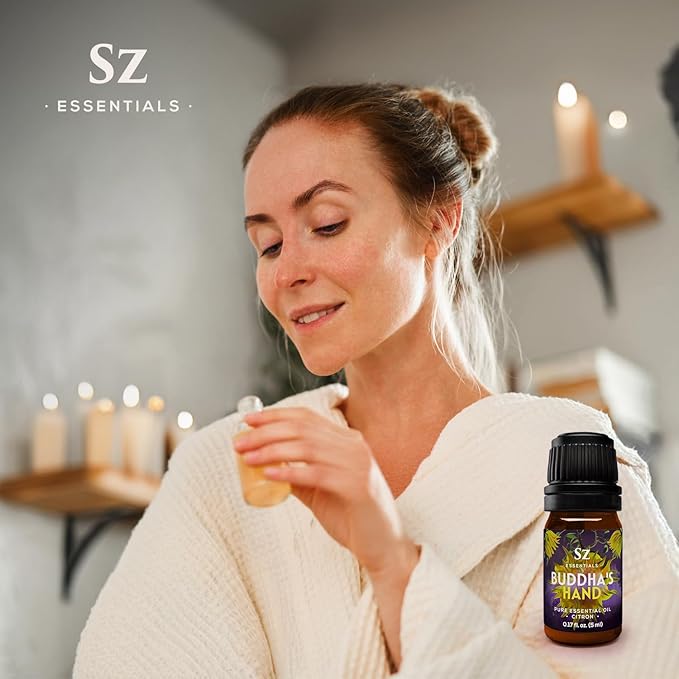 Buddha's Hand Essential Oil, 100% Pure, Extracted from The Most Fragrant Italian Finger Citron - Citrusy & Lemony Scent with Sweet Overtones - Therapeutic Grade & Vegan - 0.17oz (5ml)