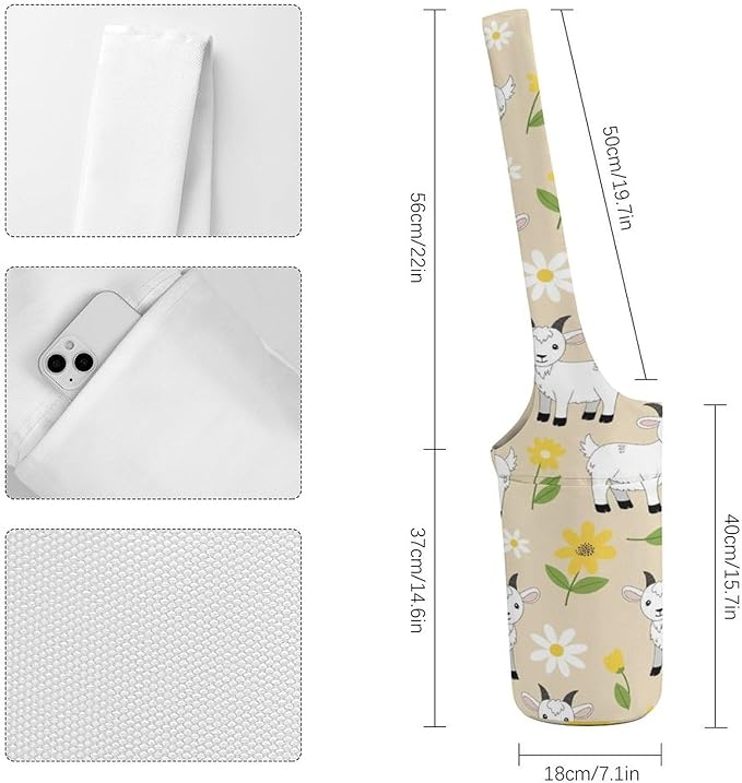 Meaudiwes Stylish Yoga Mat Bags Sports Yoga Totes Fits Most Size Mats Exercise Mat Carrier Storage Bag Yoga Gifts for Women