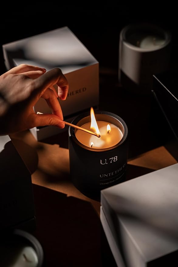 U.78 Luxury Scented Candle – Orange Peel, Bergamot & Sandalwood | Hand-Poured in USA w/ 100% Natural Coconut & Apricot Wax | Double Wick, Long-Lasting Aromatherapy Candle for Home & Gifts (12.5 oz)