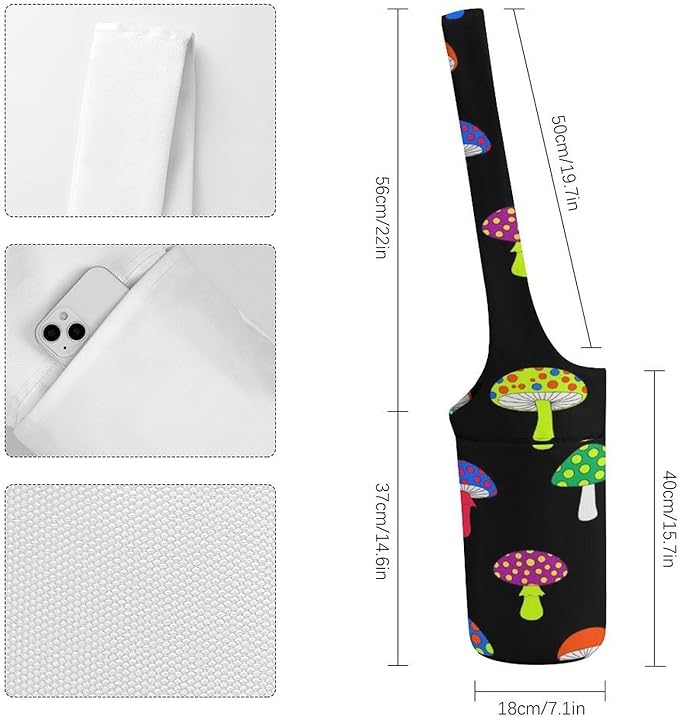Meaudiwes Yoga Mat Bag for Women, Stylish Yoga Mat Tote Sling Carrier Bag, Long Strap Exercise Mats Totes Sport Storage Bag