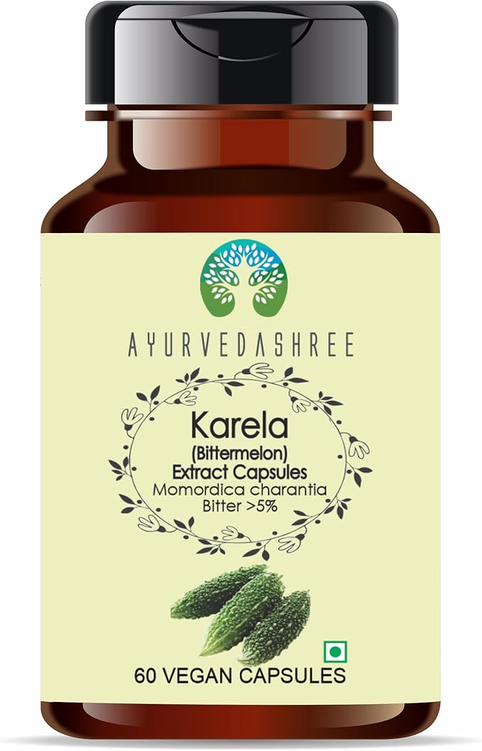 Karela Extract 500mg - 60 Vegetarian Capsules|Momordica Charantia| All Natural | 100% Vegan | Gluten-Free.